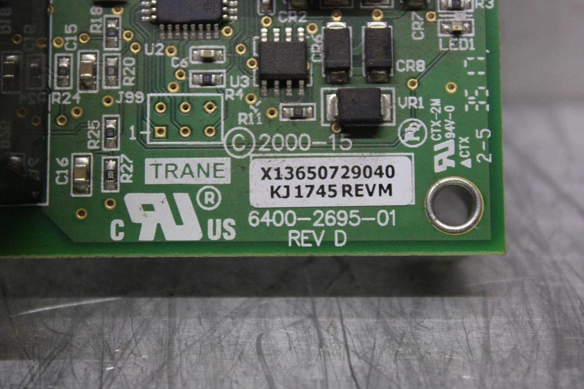 Used TRANE DUAL HIGH VOLTAGE BINARY INPUT 6400-2695-01 REV. D X13650729040 REV. M