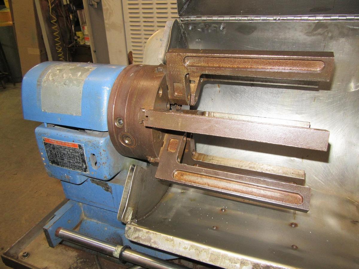 Used 3/4" THROUGH HOLE 8" SWING LATHE CUSTOM AIR FEED 6 JAW UNIVERSAL CHUCK 3/4 HP
