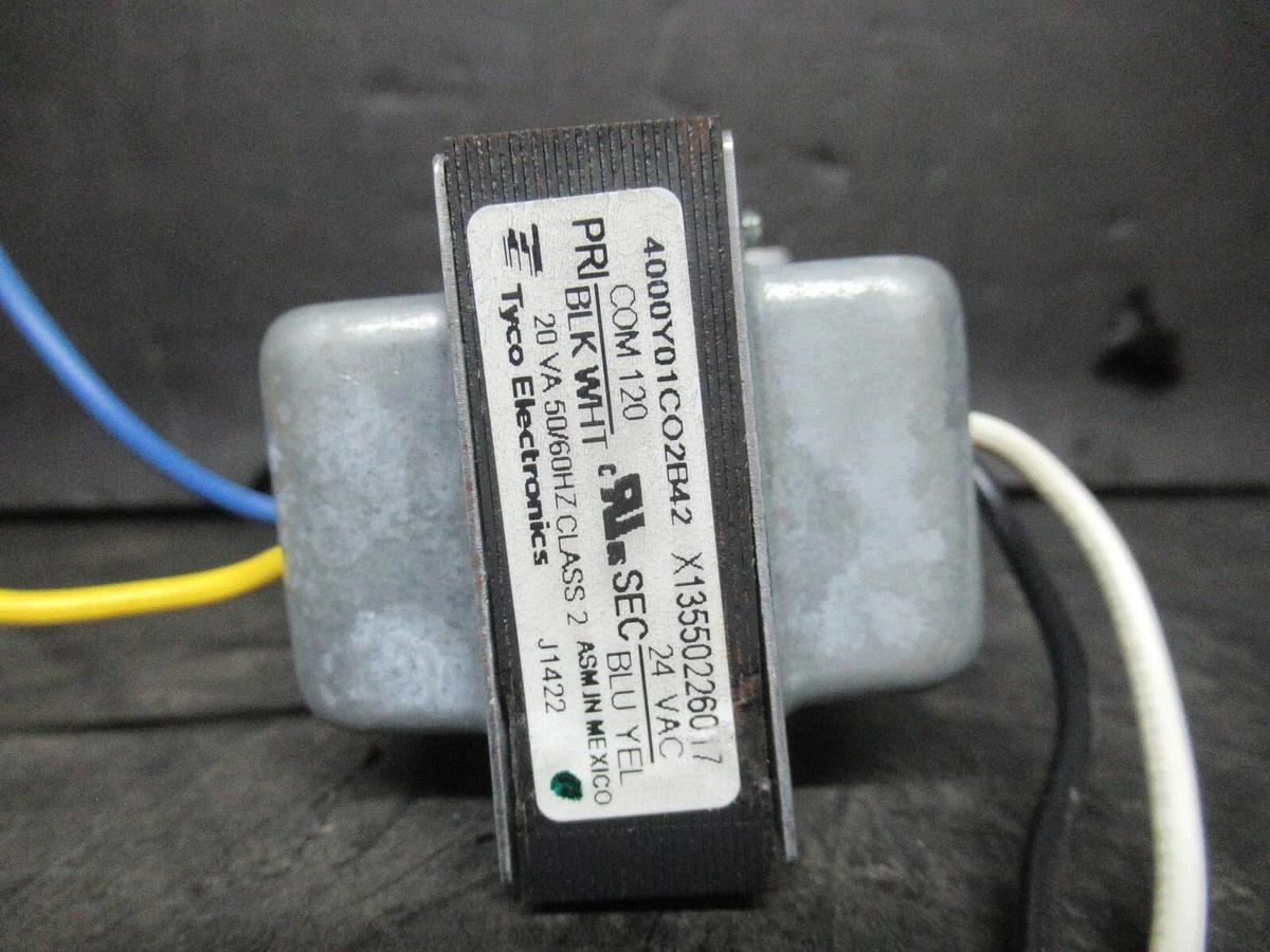 Used TYCO TRANSFORMER X1355026017 4000Y01C02B42 PRI: 120 VAC 20 VA SEC: 24 VAC