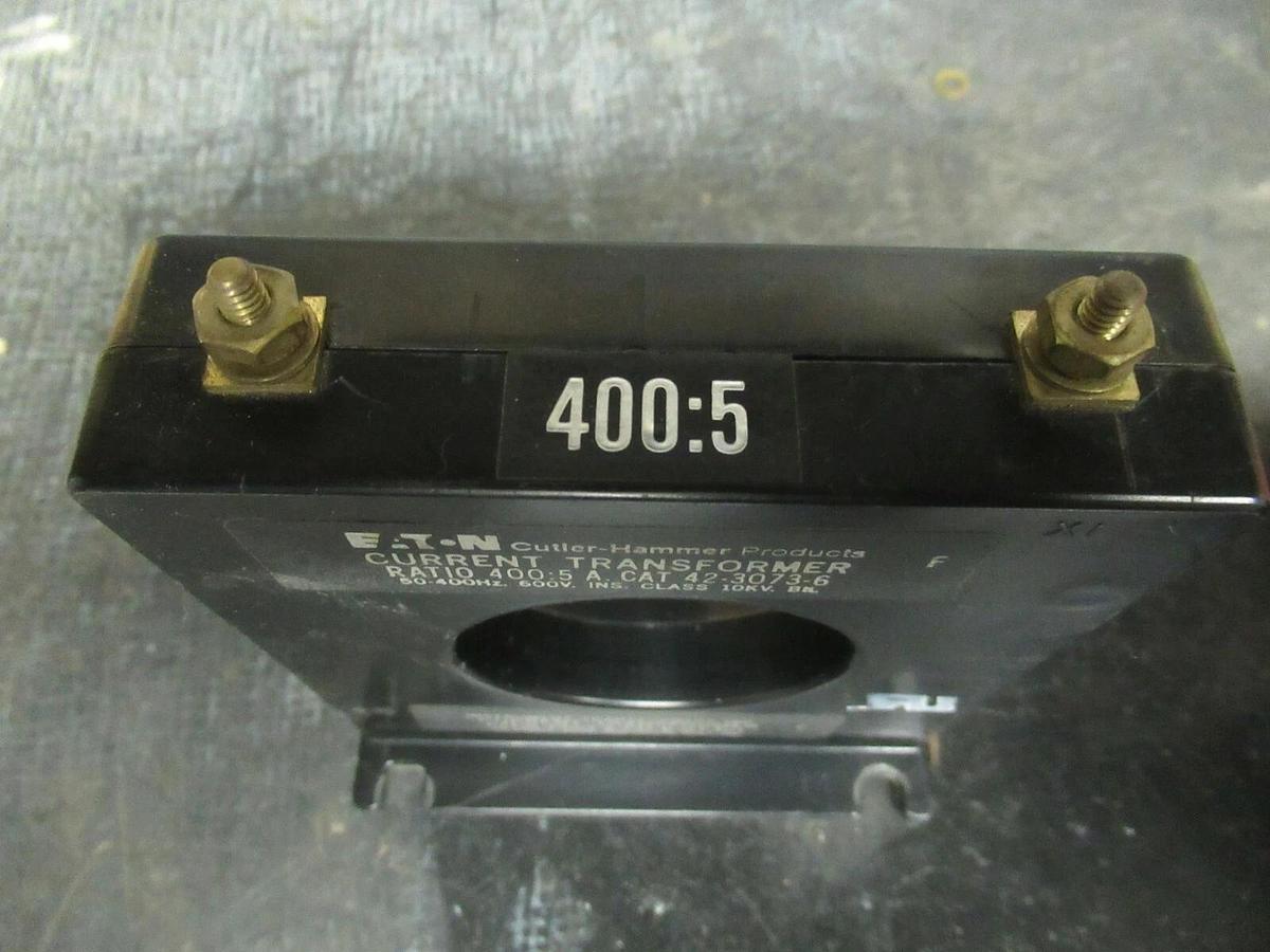 Used EATON CURRENT TRANSFORMER 42-3073-6 RATIO: 400:5 A 50-400 HZ **WARRANTY**