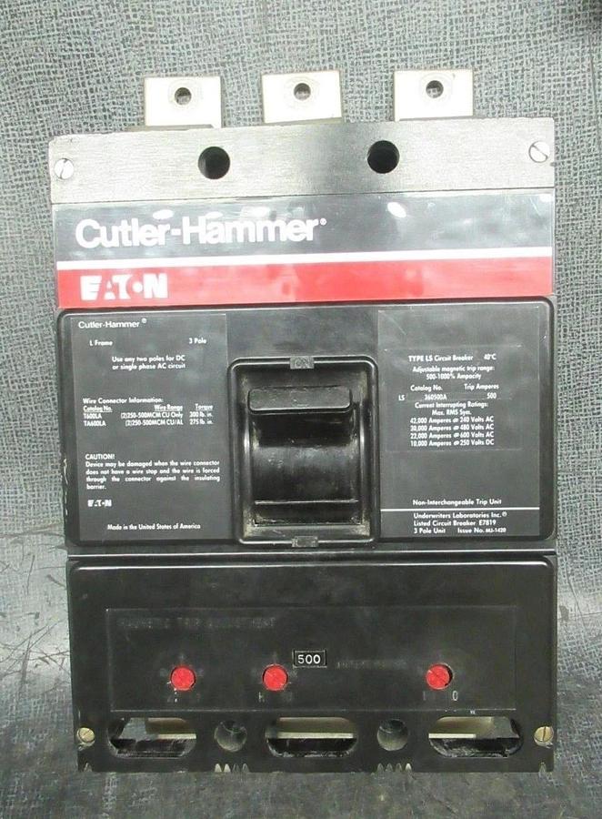 Used CUTLER-HAMMER BREAKER LS360500A 500A 600VAC 250VDC **WARRANTY INCLUDED**