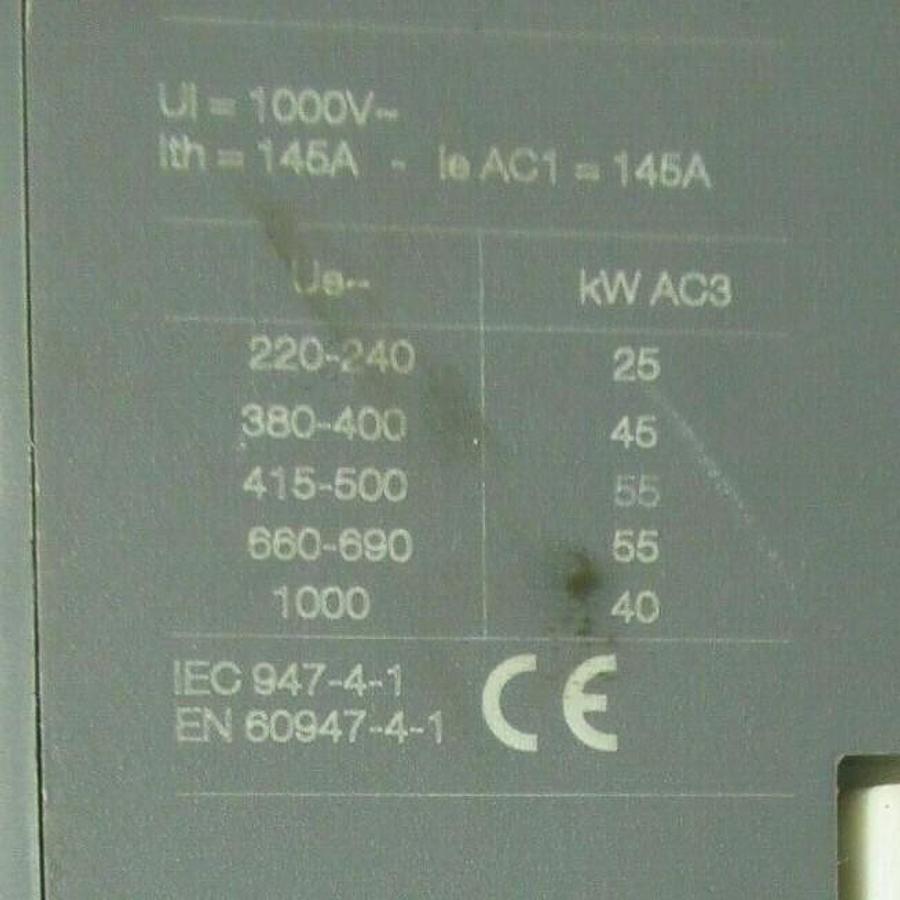 Used (1) YORK CONTACTOR # 024-31109-000 # A95-30 -- 125 AMP 600V 3 PH 110-120V COIL