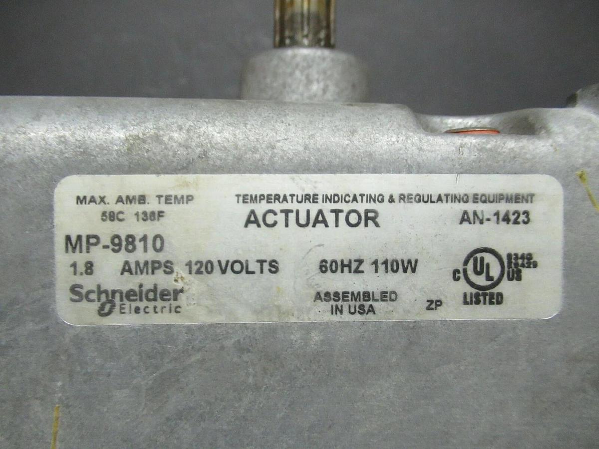 Used SCHNEIDER HIGH TORQUE ACTUATOR MOTOR MP-9810 120 VAC 110 WATTS W/ DRIVE CP-8391