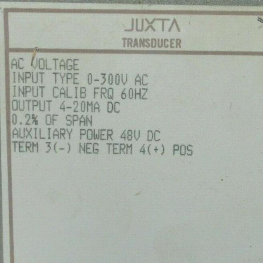 Used JUXTA YOKOGAWA AC POWER TRANSDUCER 248922-360-AHD-4 IN: 0-300 VAC OUT: 4-20MA DC