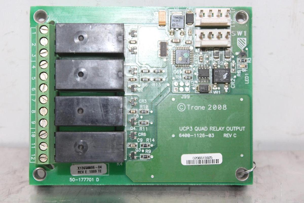 Used TRANE UCP3 QUAD RELAY OUTPUT 6400-1126-03 REV. C X13650806-04 REV. E *WARRANTY*