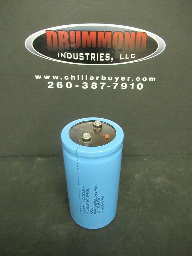 Used CORNELL DUBLIER CAPACITOR 2500 uF 450 WVDC MAX SURGE: 525 VDC 12-713466-00