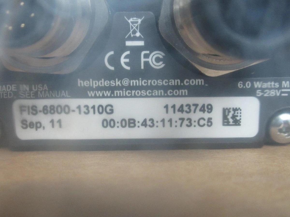 NEW IN BOX MICROSCAN QX HAWK BARCODE SCANNER FIS-6800-1310G 6 WATT 5-28 VDC