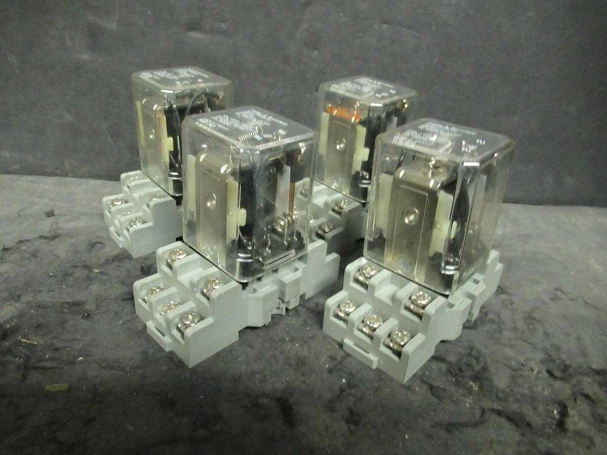Used (SET OF 4) POTTER & BRUMFIELD KUP-14D35-24 INDUSTRIAL RELAY 3 A 1/2 HP W/ BASE