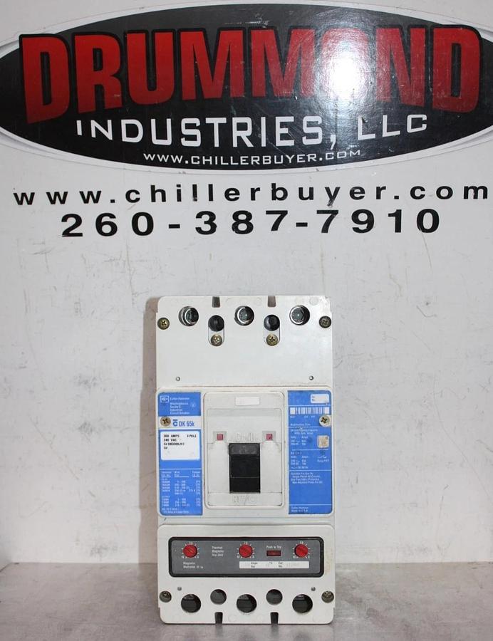 Used CUTLER HAMMER CIRCUIT BREAKER DK3300Z01 300 AMP 3-POLE 240 VAC SINGLE PHASE