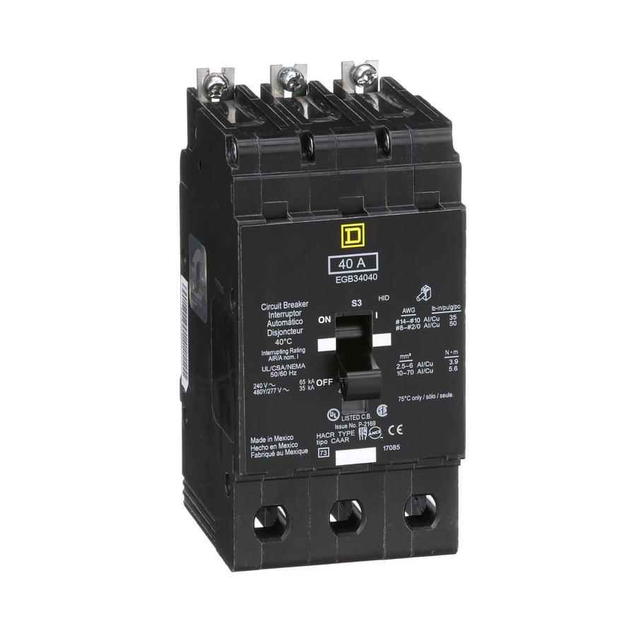 NIB SQUARE D CIRCUIT BREAKER EGB34040 40 AMP 480/277 VAC 3-POLE **WARRANTY**