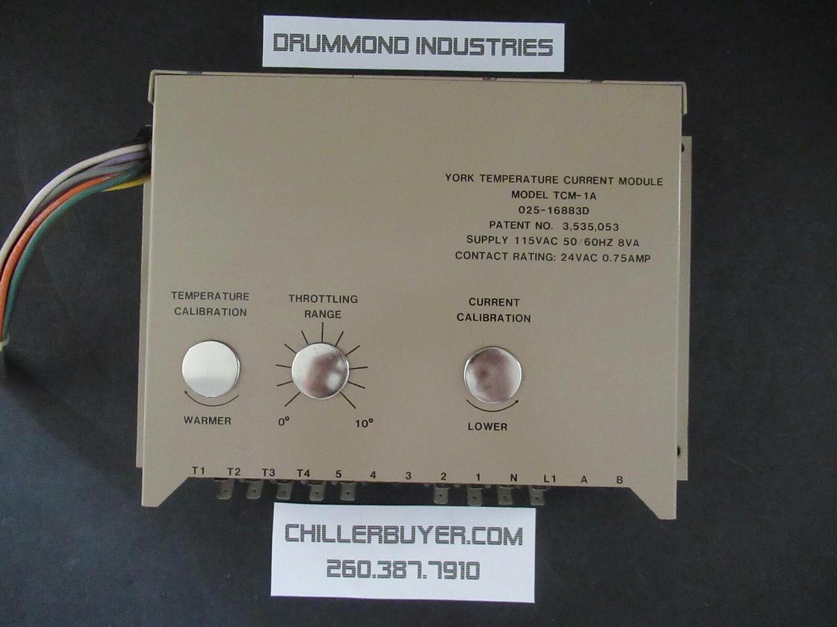 Used YORK TEMPERATURE CURRENT MODULE TCM-1A 025-16883D 115 VAC 60 HZ 8 VA
