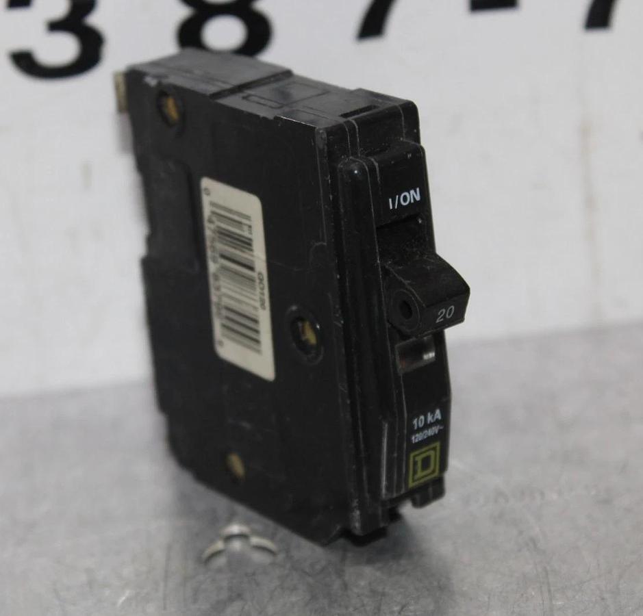 Used LOT OF 3 SQUARE D SINGLE POLE QO CIRCUIT BREAKER AD-8011 QO12020 20 AMP 240 VAC