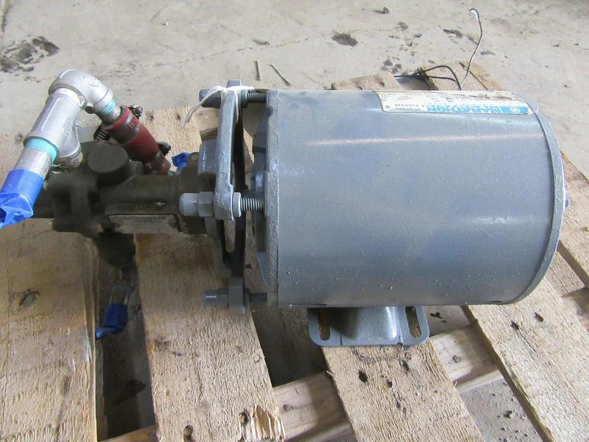 Used OBERDORFER BRONZE GEAR PUMP N991-32 W/ MARATHON NO-G063 MOTOR 0.5HP 460V 3-PHASE
