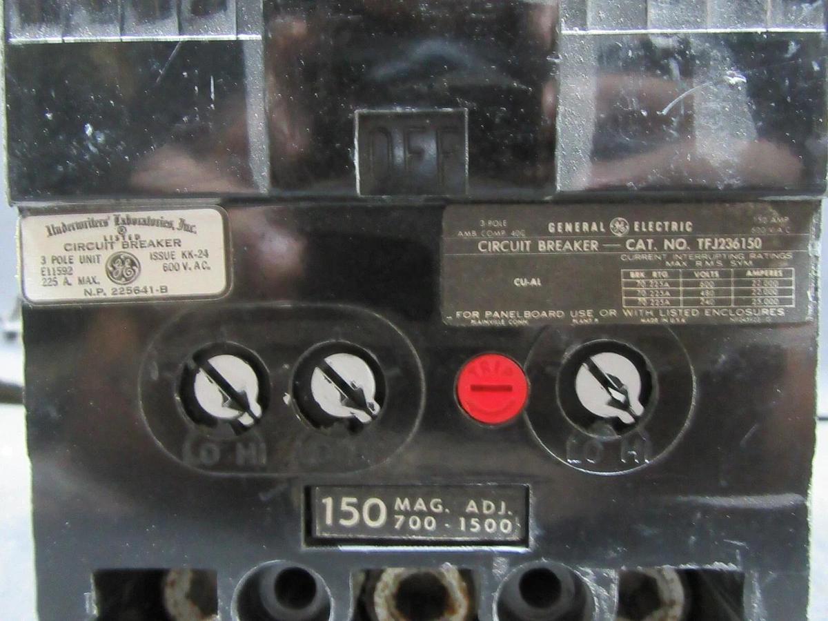 Used GE CIRCUIT BREAKER TFJ236150 150 AMP 600 VAC 3-POLE **WARRANTY INCLUDED**