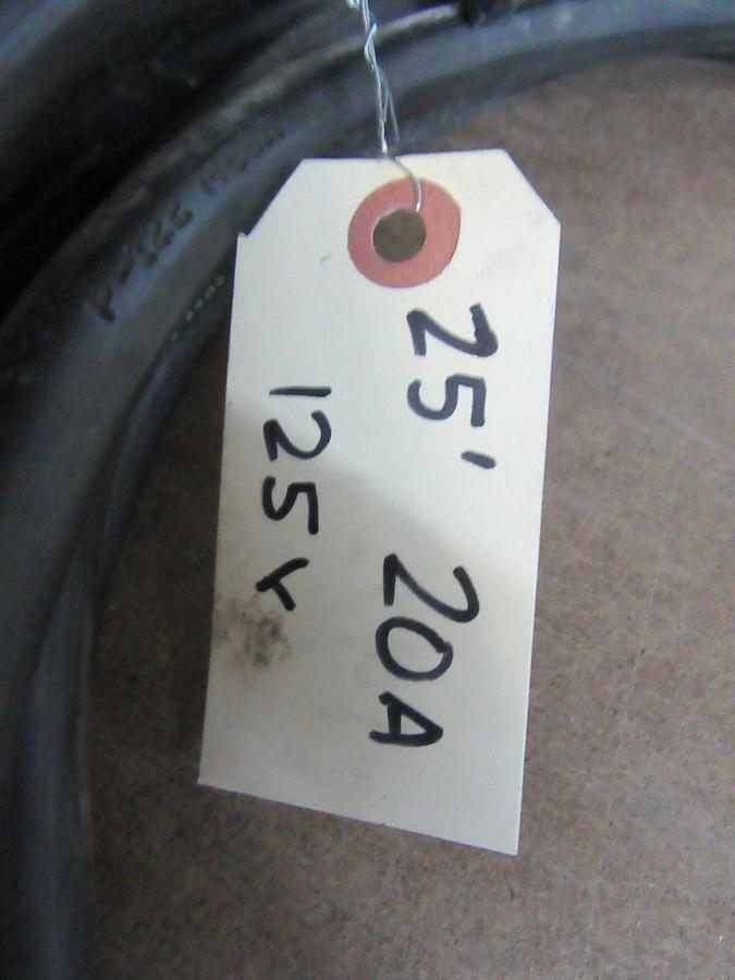 Used 25' SO 12/3 POWER CORD WIRE 20 A 120 V 1 PH HUBBELL / HART TWIST-LOCK PLUG SOW-A