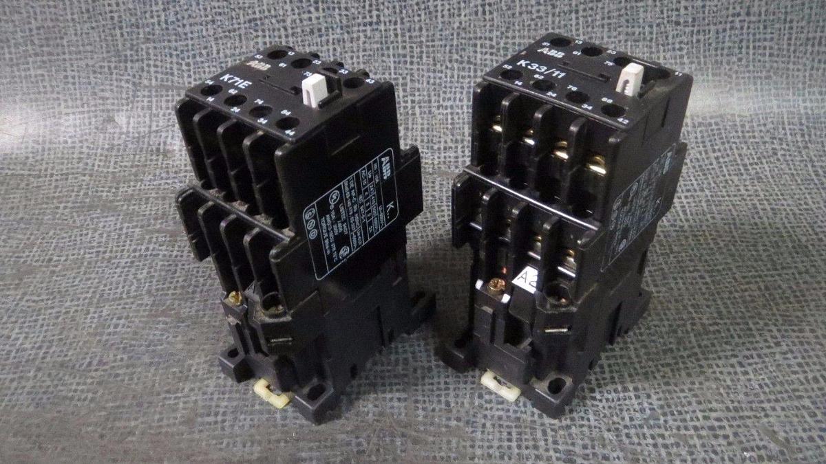 Used ABB CONTACTOR (1) 10 AMP 600 V 3 POLE WITH 110-127V COIL # K71E // # K33/11