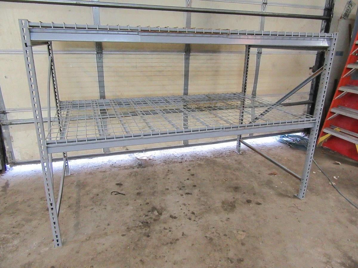 Used LYON 14GA. BULK STORAGE RACKING 7' L X 4' W X 5' T 1600# LBS CAP PER SHELF RACK