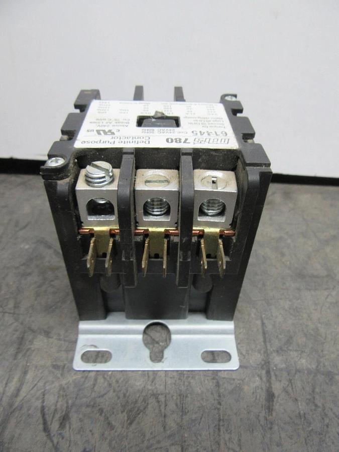 Used MARS 780 CONTACTOR 61445 600 VAC 40 AMP 3-PHASE 20 HP COIL: 24 VAC