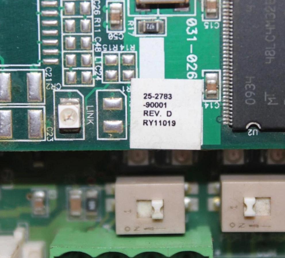 Used JOHNSON CONTROLS CHILLER GATEWAY CARD 25-2698-18 REV. D W/ 25-2783-90001 REV. D