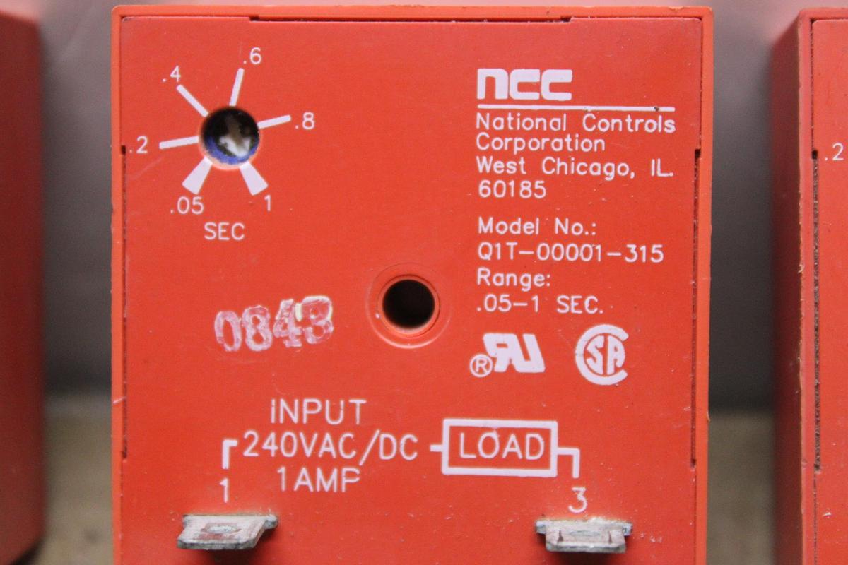 Used LOT OF 3 NCC SOLID STATE TIME DELAY Q6F-00060-327 24 VOLT 1 AMP 3-60 SECOND DELAY