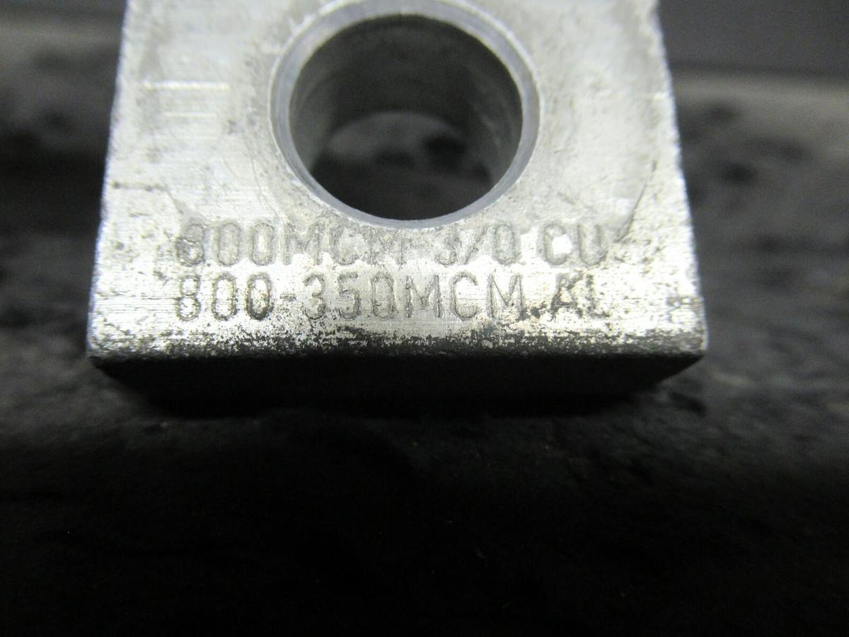 Used (2 QTY) SQUARE D A-800S 1 SINGLE BARREL MECHANICAL CONNECTOR LUG TAP 800MCM  3/0