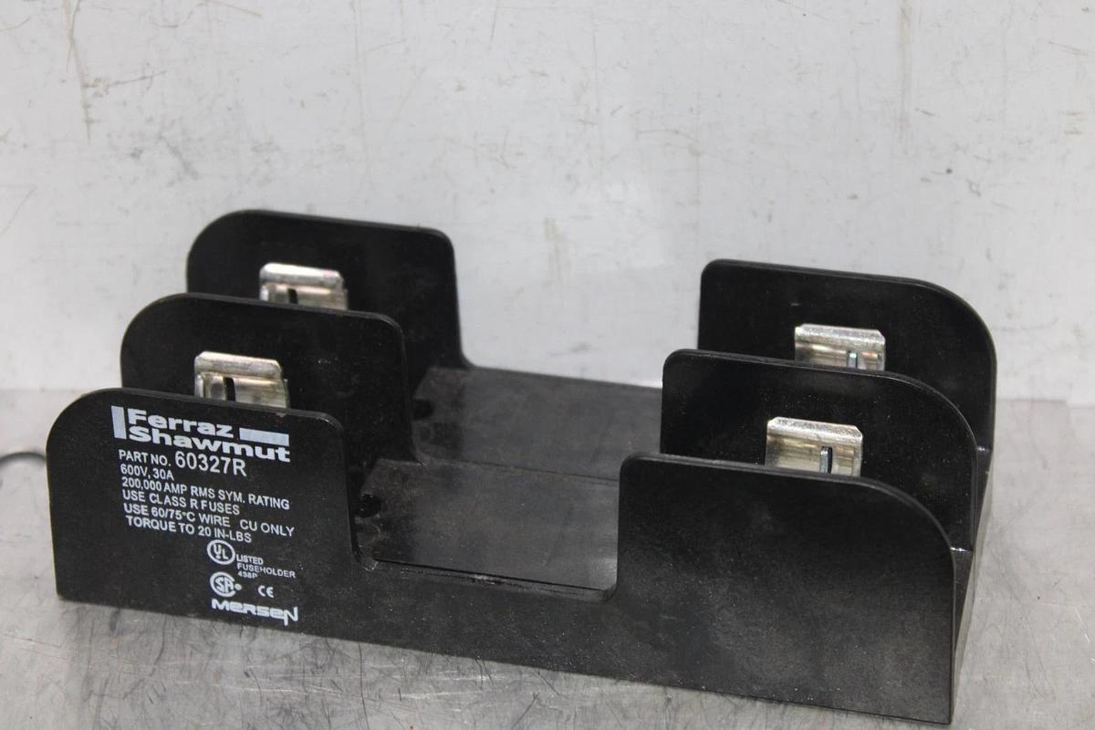 Used FERRAZ SHAWMUT FUSE HOLDER 60327R 2-POLE 600V 30A **WARRANTY**