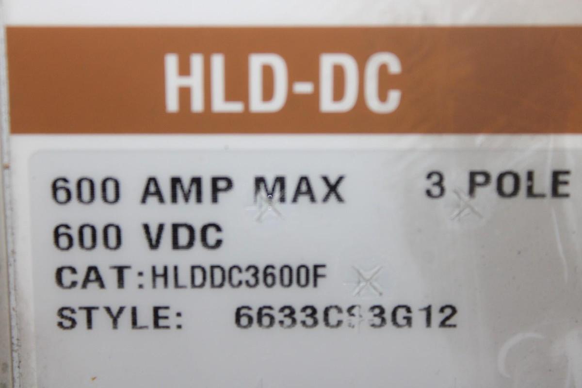 Used CUTLER-HAMMER DC CIRCUIT BREAKER HLDDC3600F 600 AMP 600 VDC W/ PLUG