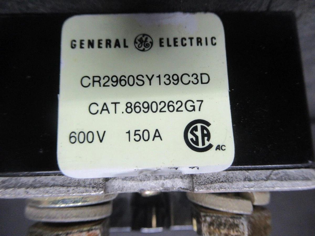 Used GENERAL ELECTRIC TERMINAL BLOCK 8690262G7 600 VOLT 150 AMP CR2960SY139C3D