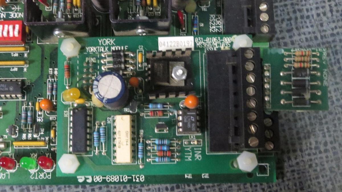 Used YORK CHILLER ADVANCED PROCESSOR CARD 031-01089-005C MS390/MC1100 ISSUE 4