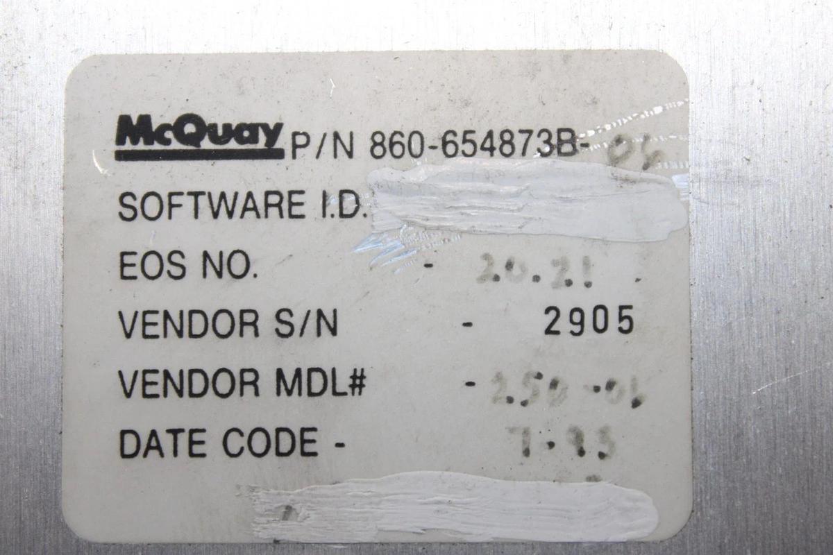 Used MCQUAY CHILLER CONTROL MODULE 860-654873B-06 250-06 **WARRANTY INCLUDED**