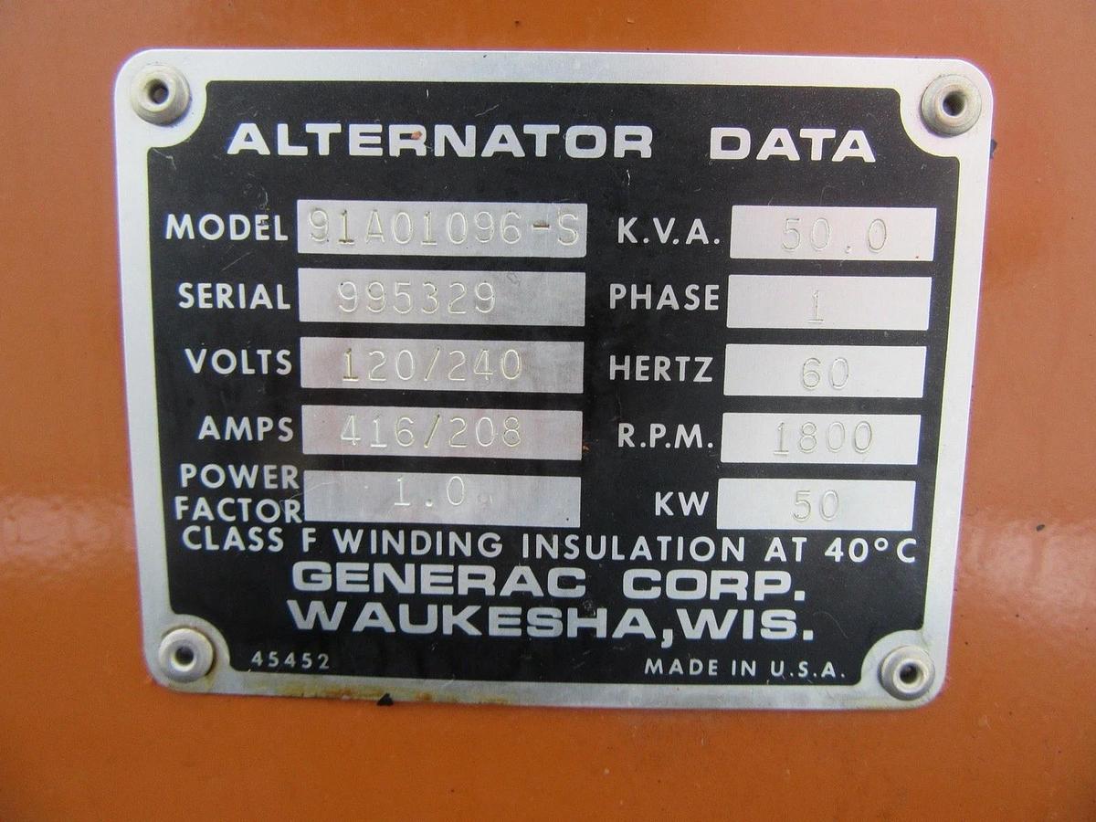 Used 50 KW DIESEL GENERATOR GENERAC 120/240 V 4.0 HINO ONLY 749 HOURS VIDEO SHIPPING