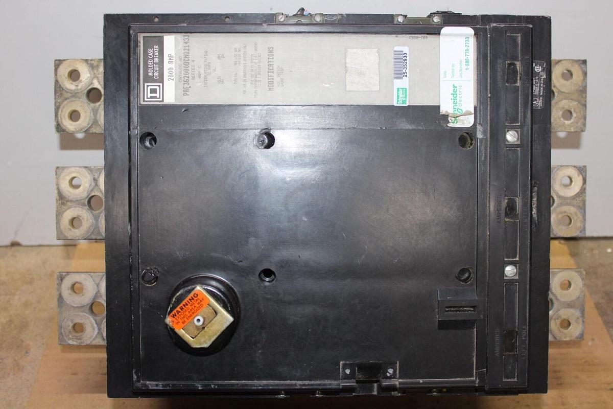 Used SQUARE D DC CIRCUIT BREAKER PAF362000DCM021433 W/ AUX. SWITCH & SHUNT TRIP