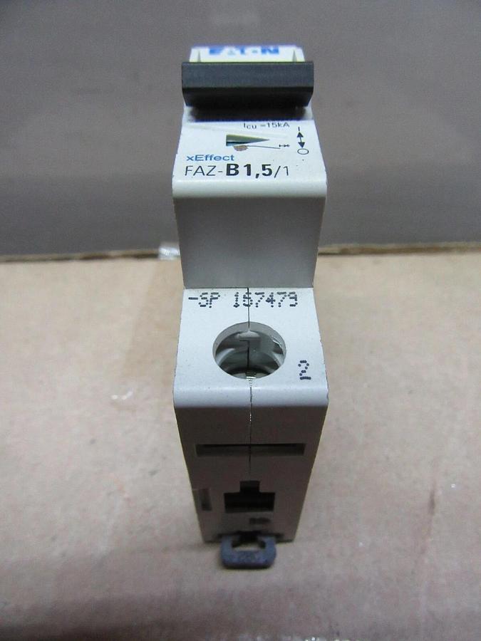 Used EATON SINGLE POLE BREAKER FAZ-B1,5/1-SP 6 AMP 277 VAC **WARRANTY INCLUDED**