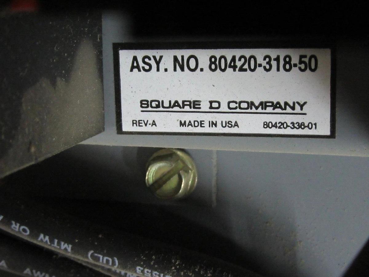 Used SQUARE D 9" MOTOR CONTROL FEEDER BUCKET 80420-318-50 MODEL 5 600 VOLT 60 AMP