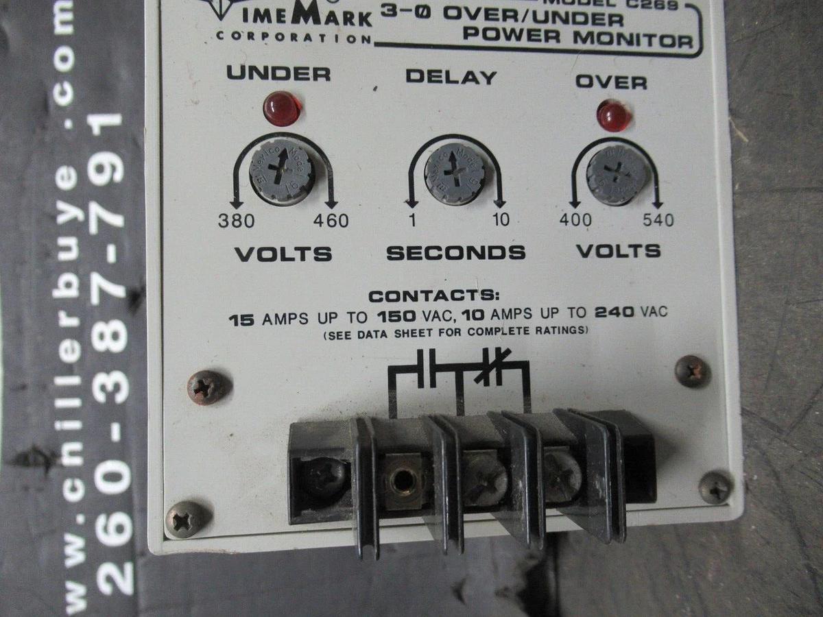 Used TIMEMARK 3-0 OVER/UNDER 3-PHASE POWER MONITOR 150/240 VAC @ 10/15 AMP