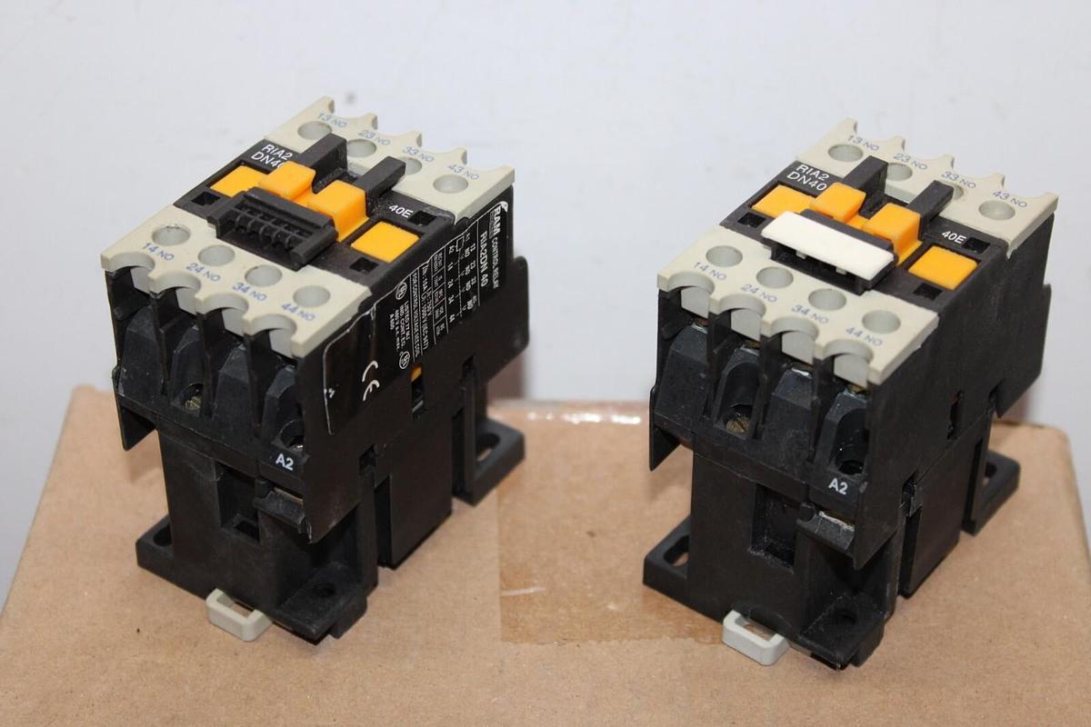 Used RAM CONTROL RELAY RIA2DN40 10 AMP 750 VOLT COIL: 120V **LOT OF 2**
