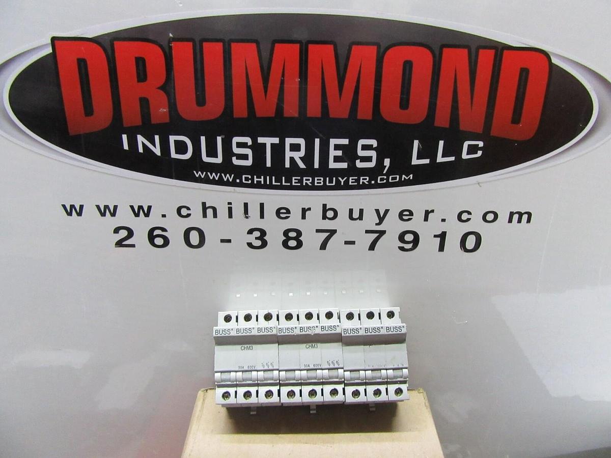Used LOT OF 3 BUSSMANN FUSE HOLDER CHM3 600V 30A 3-POLE **WARRANTY**