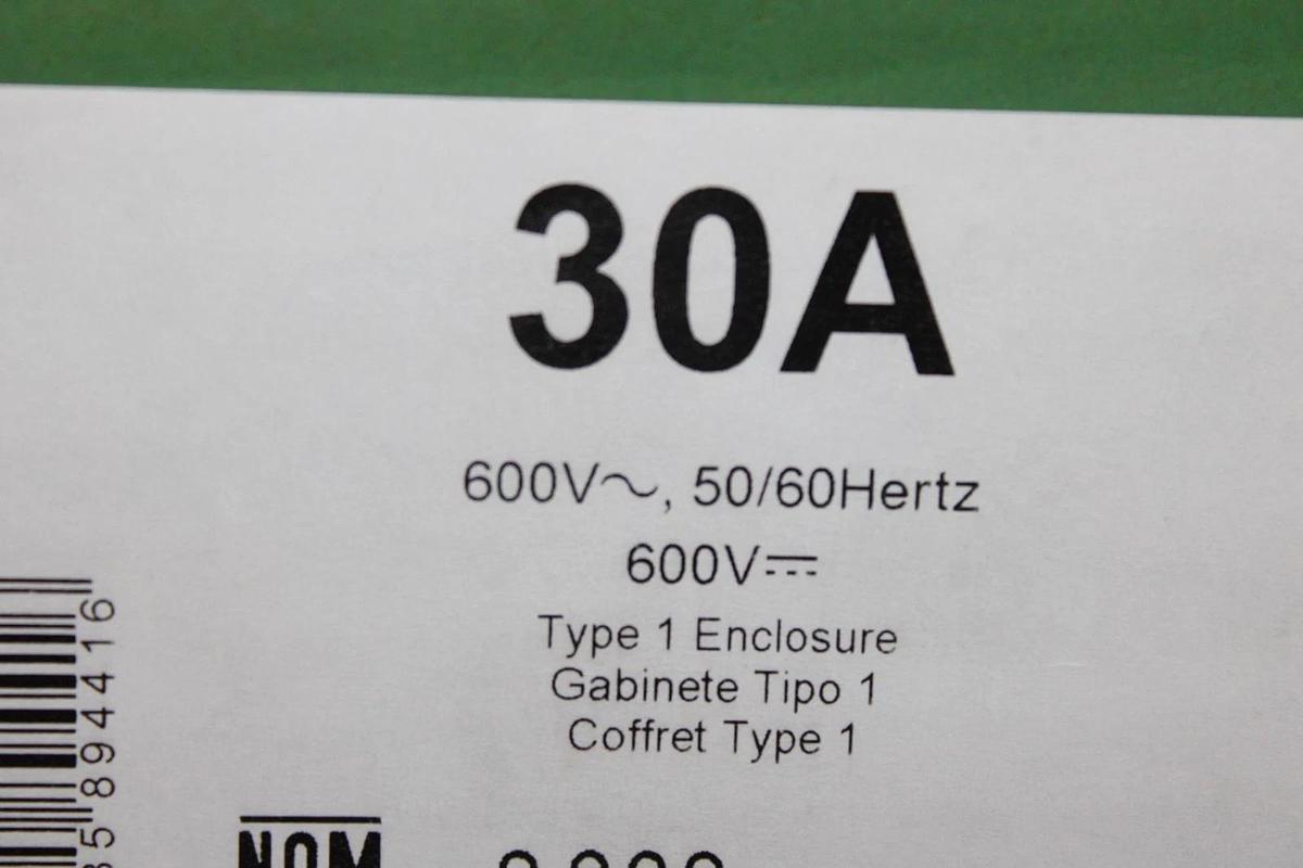 NIB SQUARE D VISIPACT HEAVY DUTY SAFETY SWITCH VHU361N 30 AMP 600 VAC TYPE 1