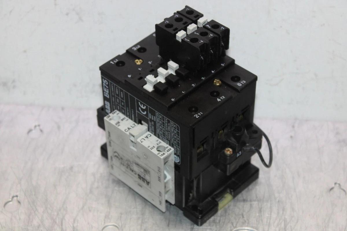 Used ABB CONTACTOR BE75C-Y21EX 105 AMP 600 VAC 3-POLE 75 HP COIL: 24 VDC