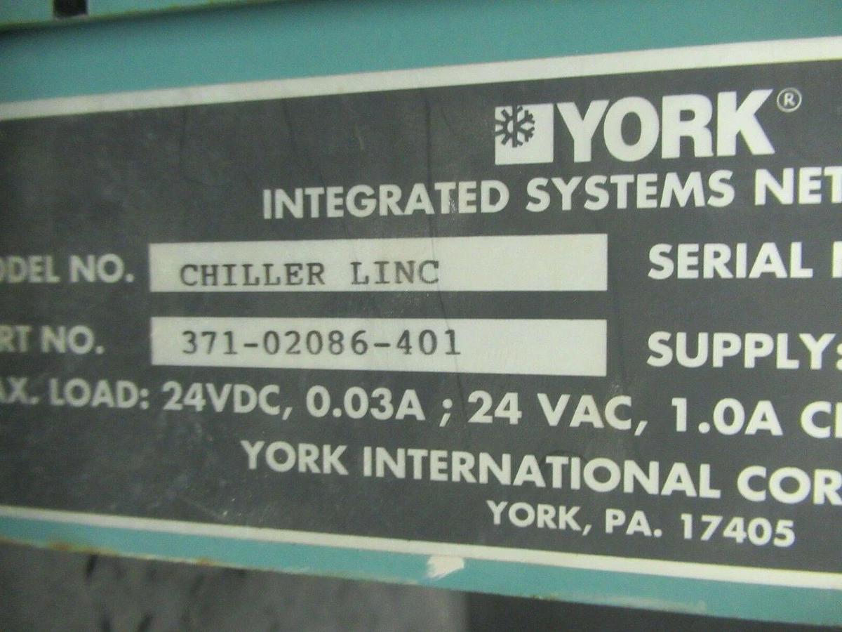 Used YORK ENCLOSED CHILLER LINC ADVANCED PROCESSOR CARD 2 371-02086-401 035-14683-315