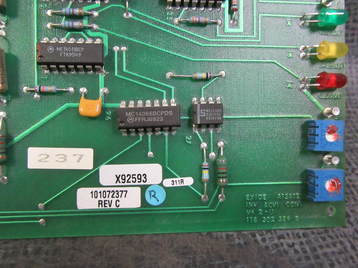 Used EXIDE INV ACVI CONT CARD CIRCUIT BOARD 101072377 REV C  *WARRANTY INCLUDED*