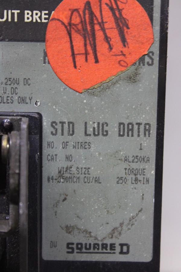 Used SQUARE D I-LINE CIRCUIT BREAKER FA34060 60 AMP 480 VAC 3-POLE