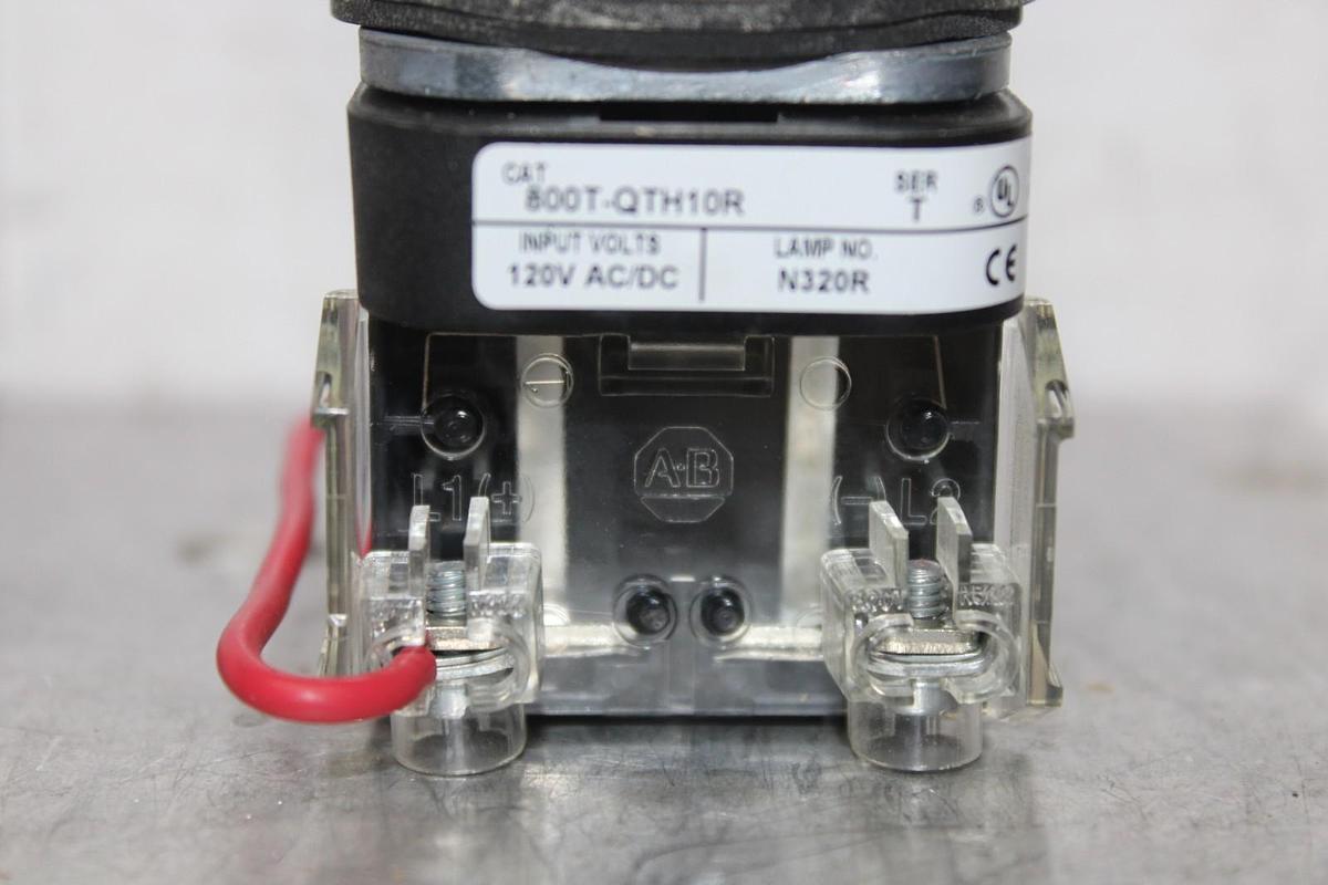 Used ALLEN BRADLEY PUSH BUTTON CONTACT BLOCK 800T-QTH10R 120 VOLT **WARRANTY**