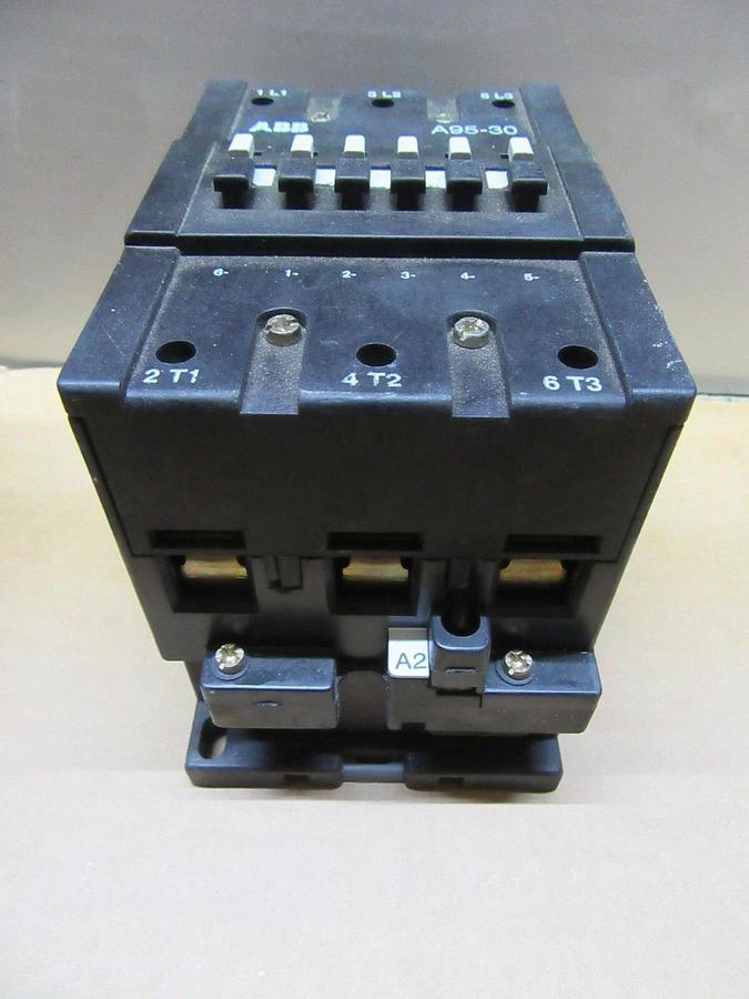 Used ABB CONTACTOR A95 125 AMP 600 VAC 75 HP 3-PHASE 3-POLE COIL: 110/120 VOLT