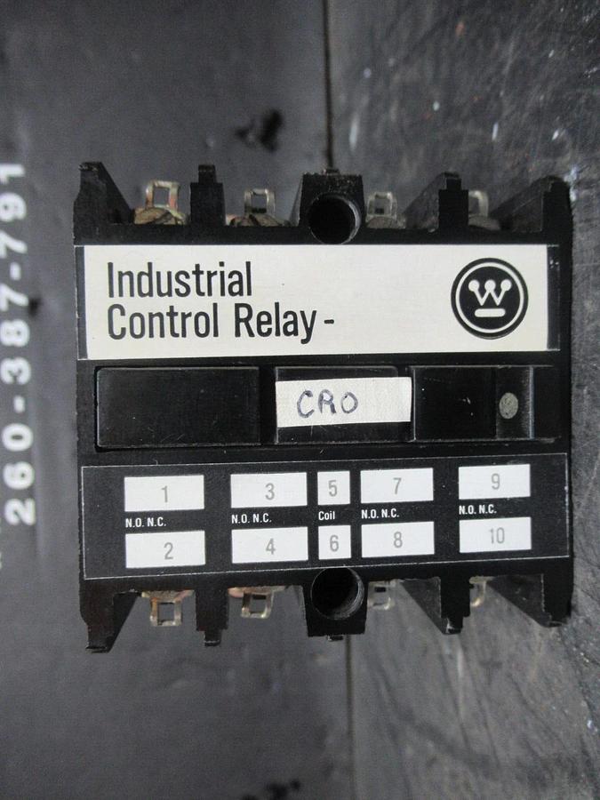 Used WESTINGHOUSE INDUSTRIAL CONTROL RELAY AR4A 600 VOLT 10 AMP COIL: 120 V