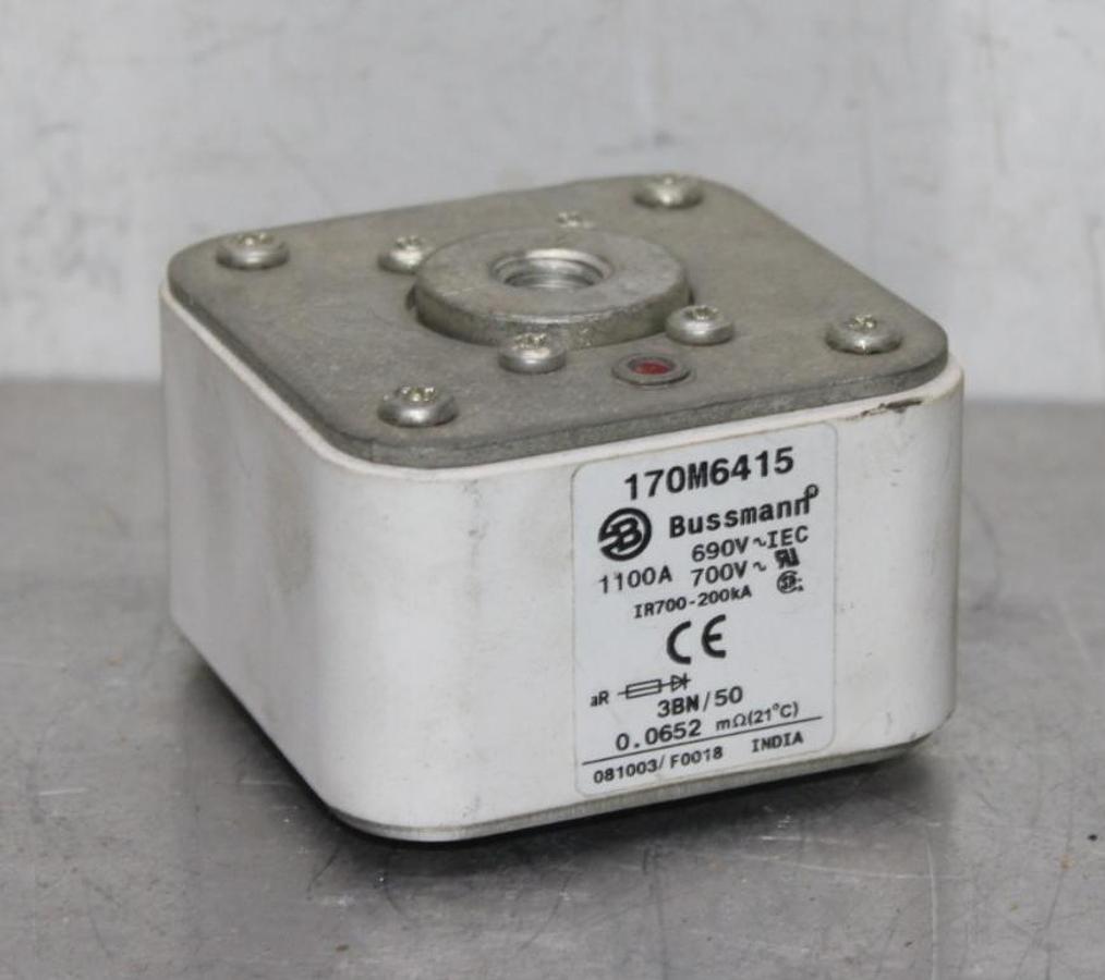 Used BUSSMANN SQUARE BODY FUSE 170M6415 690/700 VAC 1100 AMP **WARRANTY**