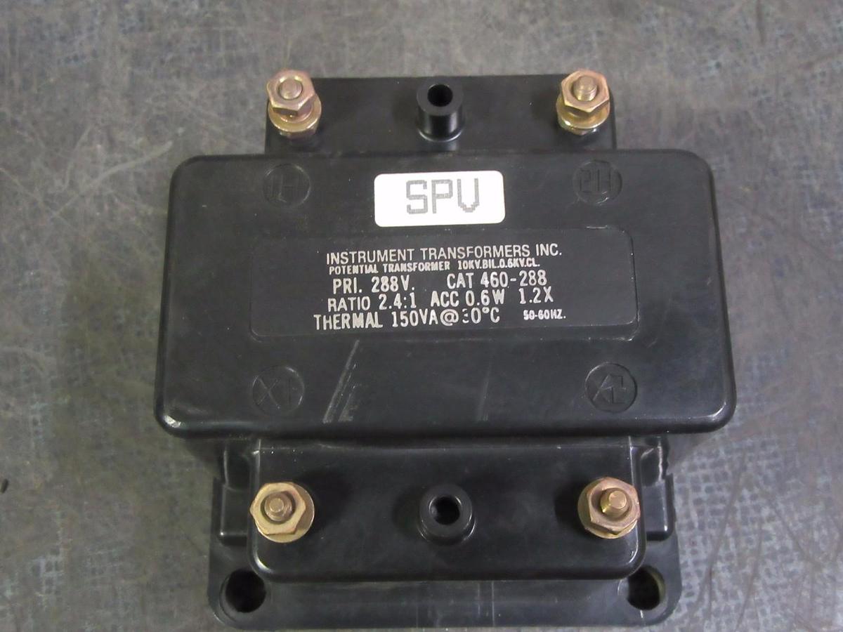 Used INSTRUMENT TRANSFORMERS POTENTIAL TRANSFORMER # 460-288 PRI: 288V RATIO 2.4 : 1