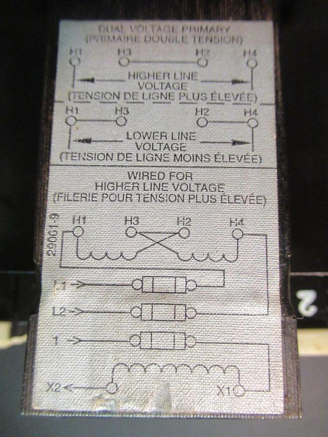 Used ALLEN BRADLEY CONTROL TRANSFORMER 1497-D-BASX-0-N SER. A KVA: 0.2 VOLT: 480