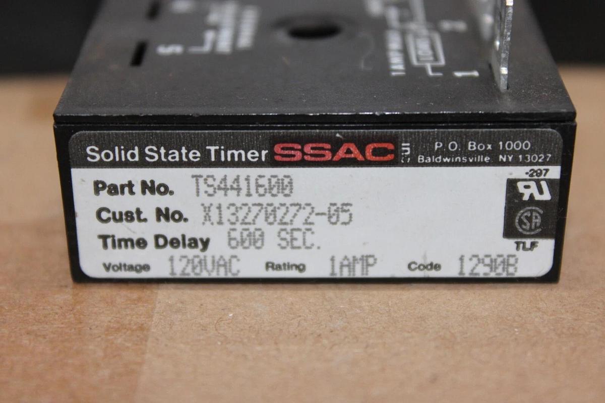 Used LOT OF 3 SSAC SOLID STATE TIMER TS441600 X13270272-05 600 SECOND DELAY 120V 1A