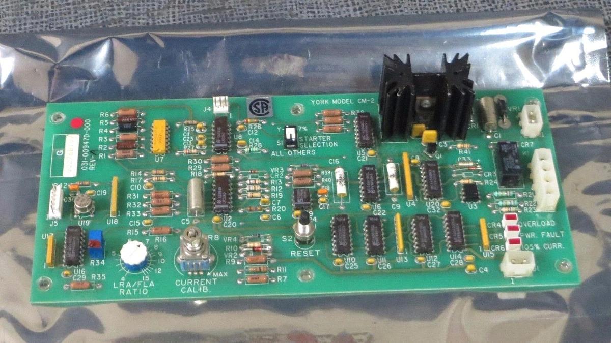 Used YORK CURRENT CONTROL CM-2 CIRCUIT BOARD MODEL 031-00947D-000 REV A **WARRANTY**
